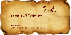 Tick Lóránt névjegykártya