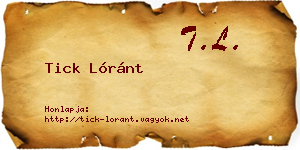 Tick Lóránt névjegykártya