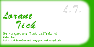 lorant tick business card